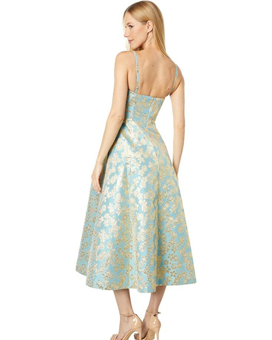 Clothing Kate Spade New York | Kate Spade New York Dresses Floral Medley Brocade Dress Tranquil Blue