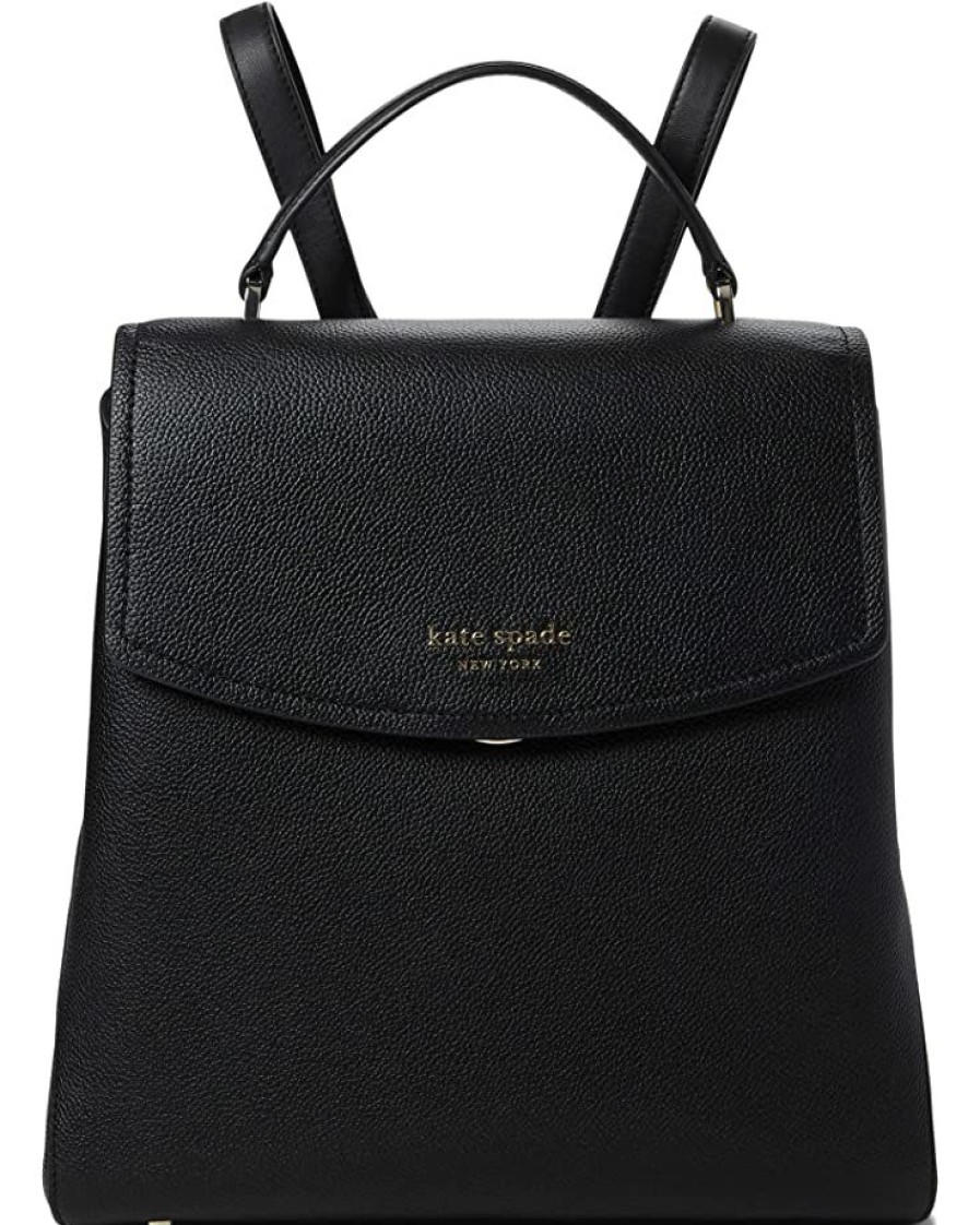 Bags Kate Spade New York | Kate Spade New York Backpacks Thompson Pebbled Leather Medium Backpack Black