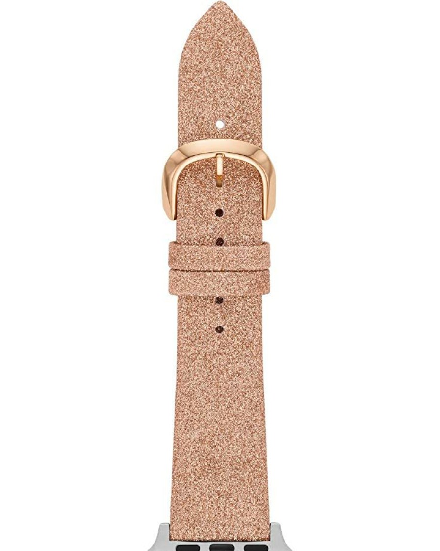 Watches Kate Spade New York | Kate Spade New York Watch Accessories Leather Band For Apple Watch Kss0141 Rose Gold Glitter