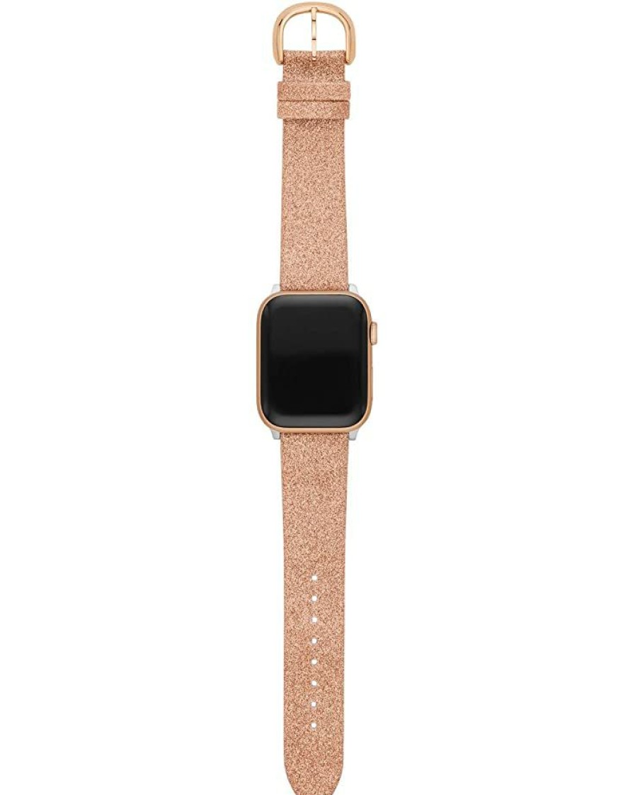 Watches Kate Spade New York | Kate Spade New York Watch Accessories Leather Band For Apple Watch Kss0141 Rose Gold Glitter