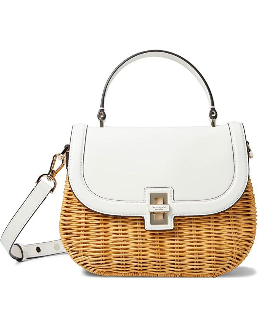 Bags Kate Spade New York | Kate Spade New York Handbags Gracie Wicker Medium Top-Handle Optic White Multi