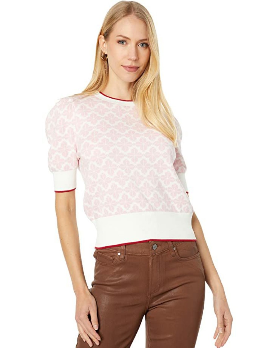 Clothing Kate Spade New York | Kate Spade New York Sweaters Spade Flower Puff Sleeve Sweater Cream