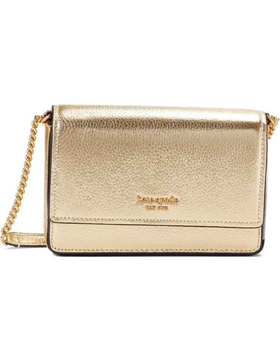 Bags Kate Spade New York | Kate Spade New York Handbags Morgan Metallic Leather Flap Chain Wallet Gold Metallic