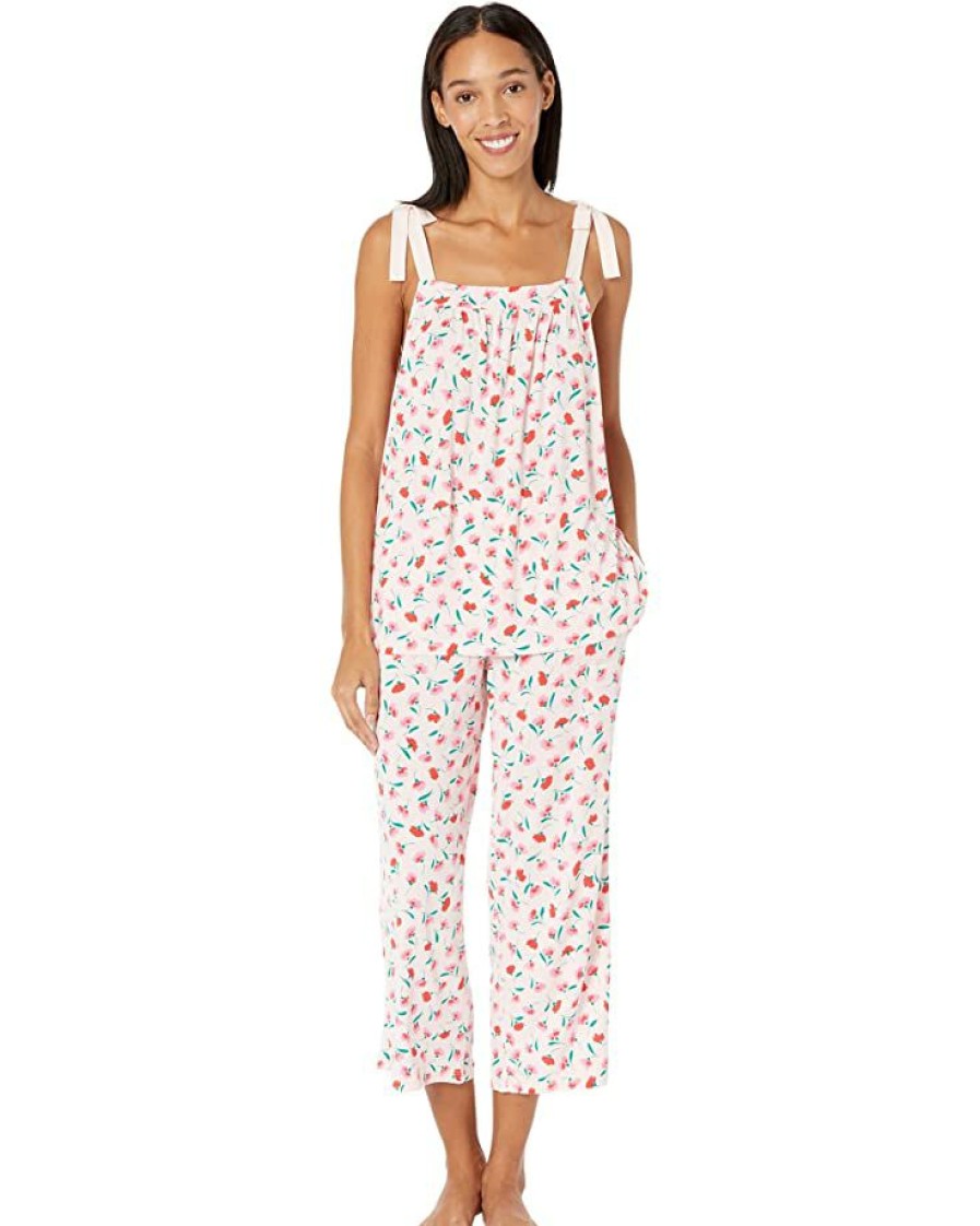 Clothing Kate Spade New York | Kate Spade New York Sleepwear Cropped Tank Set Floral Breeze