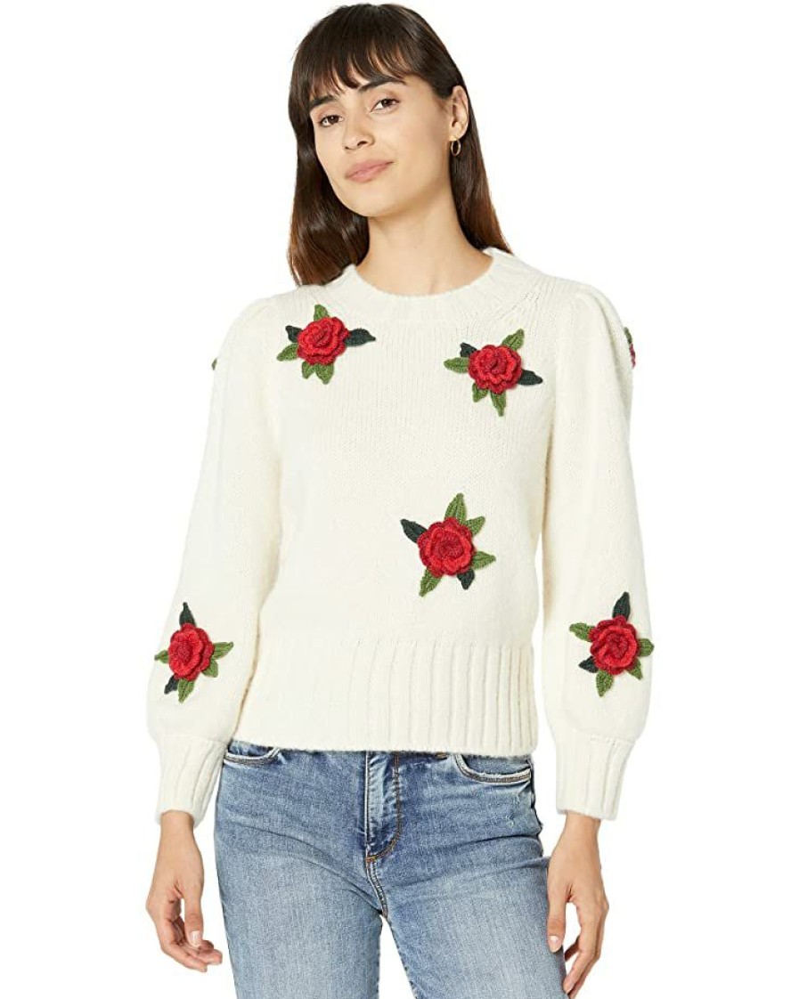 Clothing Kate Spade New York | Kate Spade New York Sweaters Crochet Roses Sweater Cream