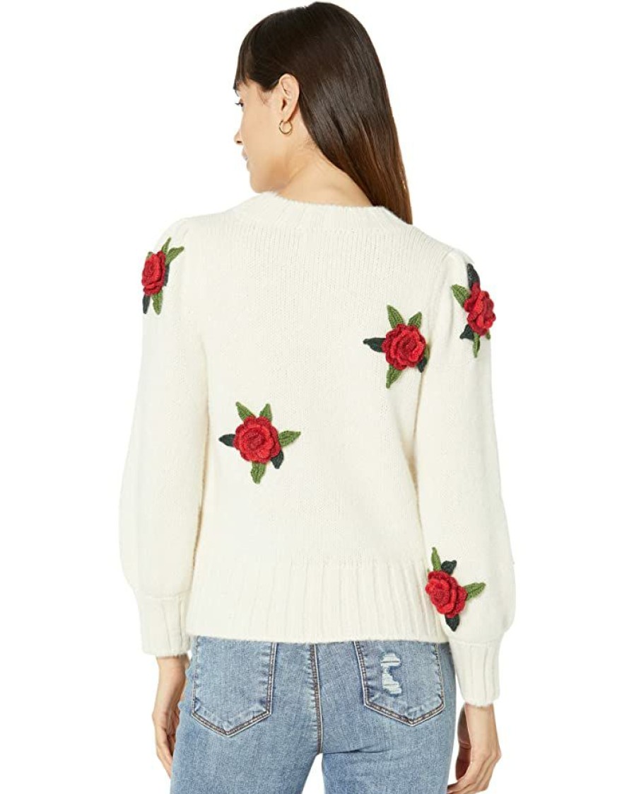 Clothing Kate Spade New York | Kate Spade New York Sweaters Crochet Roses Sweater Cream