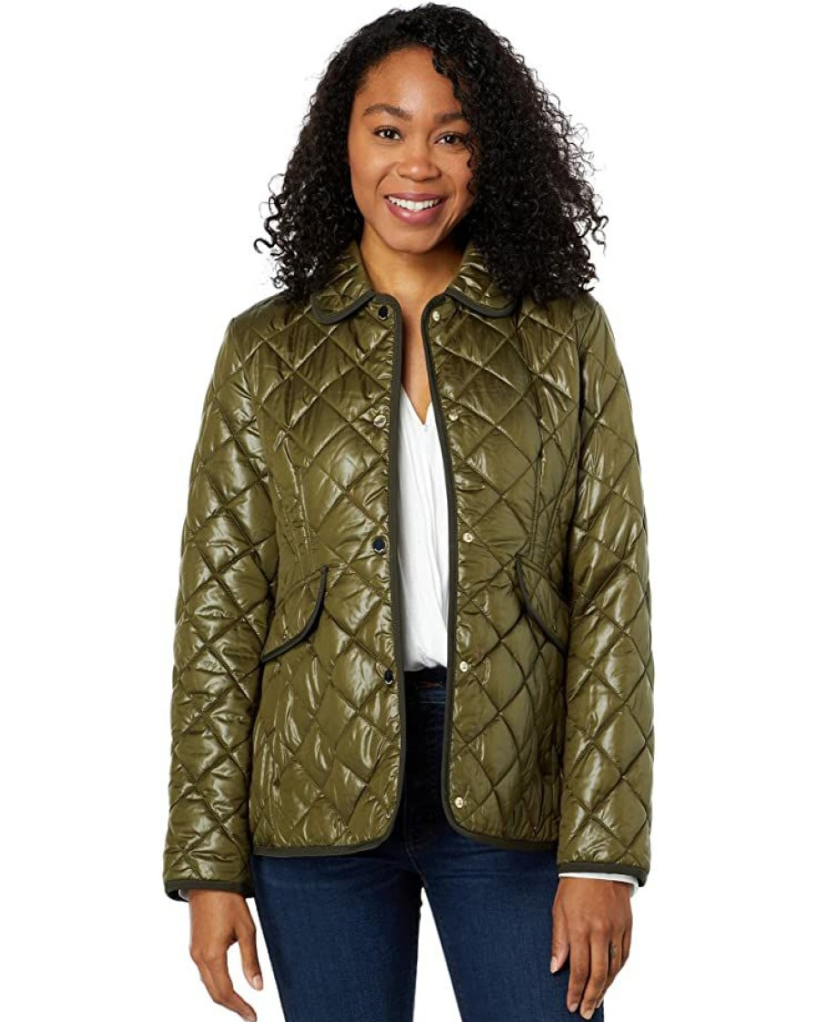 Clothing Kate Spade New York | Kate Spade New York Coats & Outerwear Short Quilted Jacket Olive