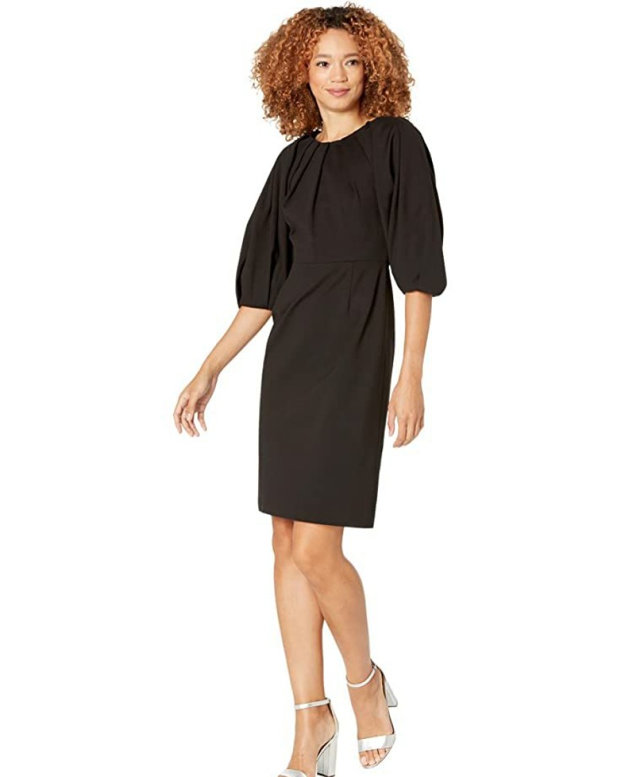 Clothing Kate Spade New York | Kate Spade New York Dresses Pleated Sleeve Ponte Dress Black