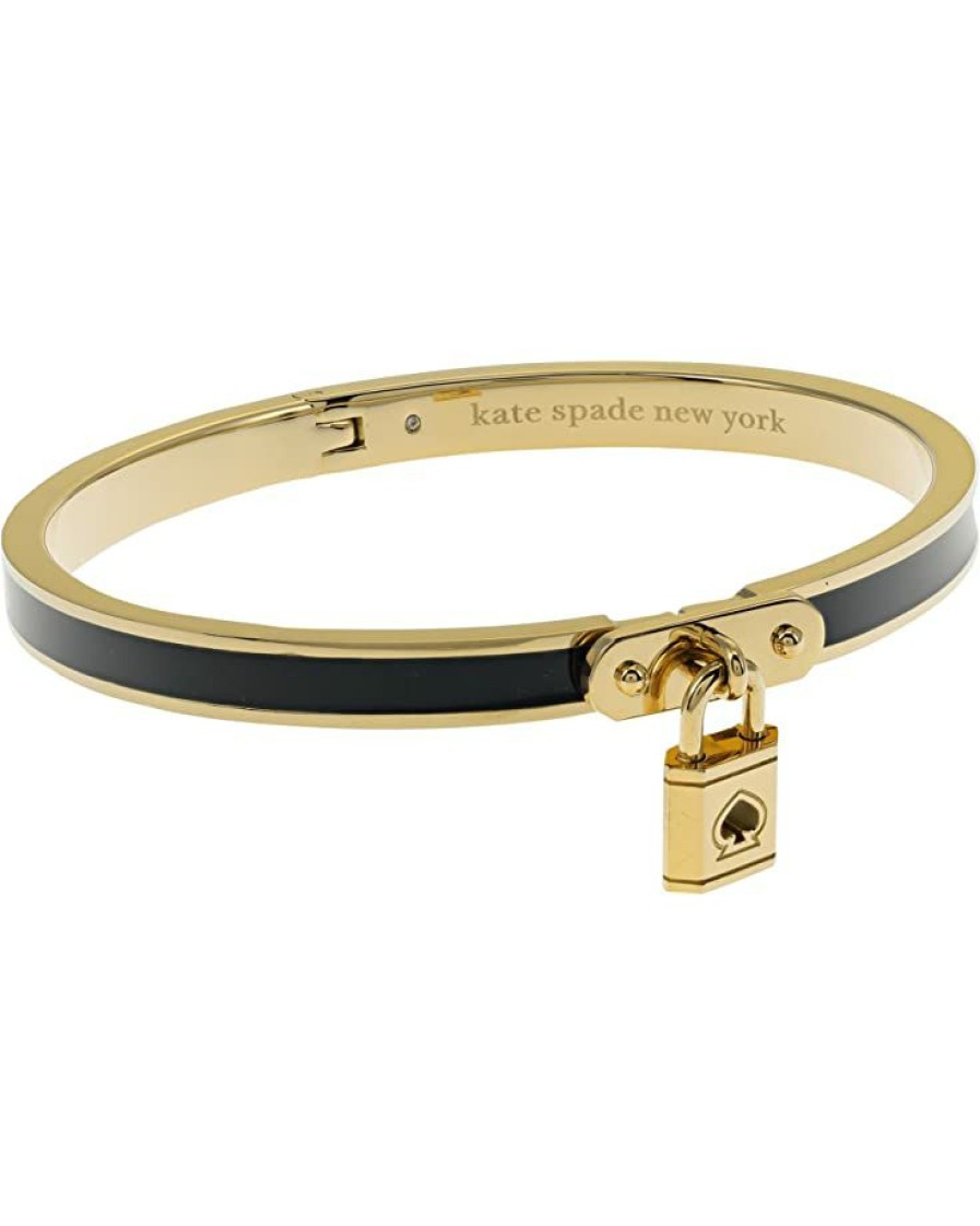 Jewelry Kate Spade New York | Kate Spade New York Bracelets Lock And Spade Charm Bangle Black