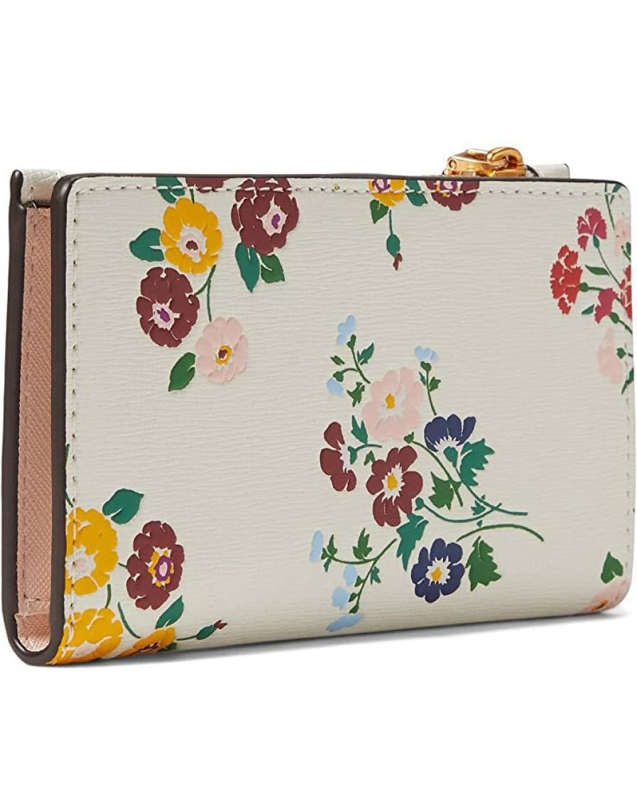 Bags Kate Spade New York | Kate Spade New York Wallets Morgan Bouquet Toss Embossed Saffiano Leather Small Slim Bifold Wallet Halo White Multi