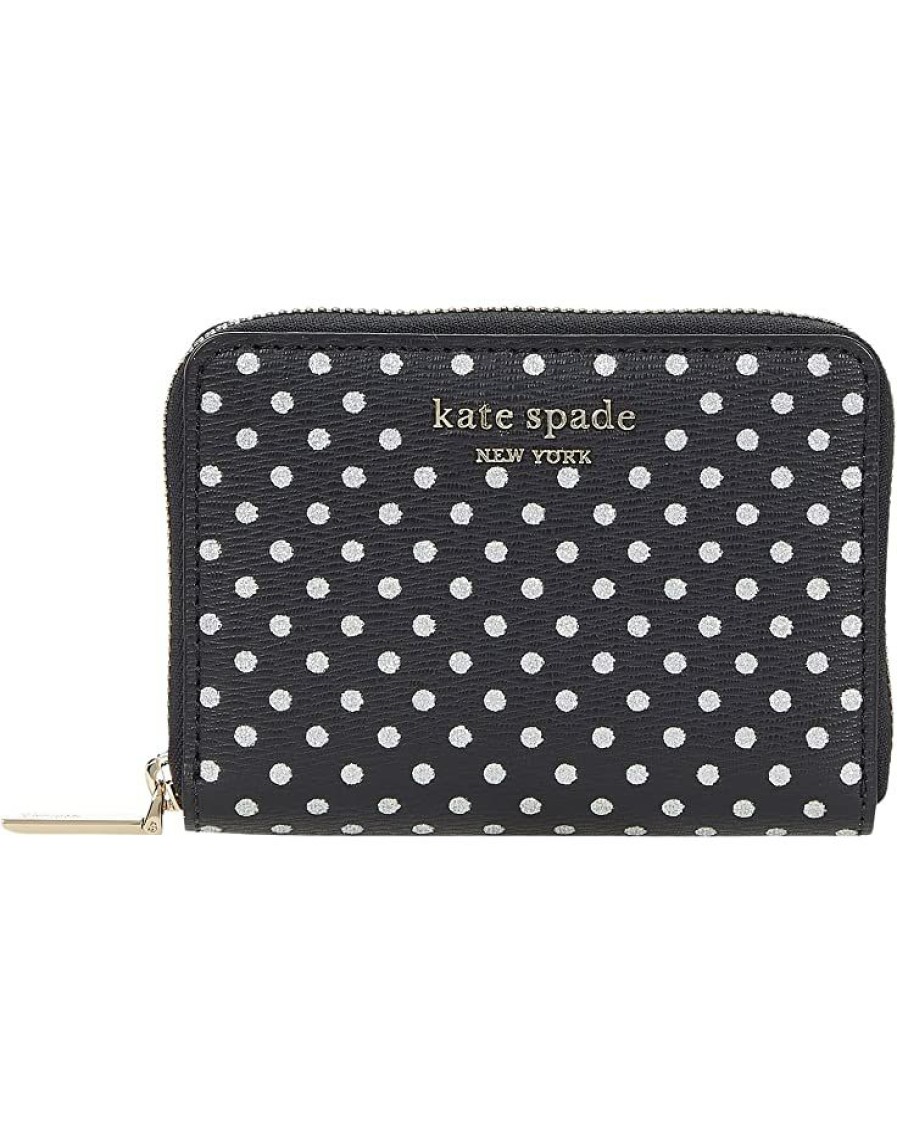 Bags Kate Spade New York | Kate Spade New York Wallets Spencer Metallic Dots Zip Card Case Black Multi