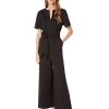 Clothing Kate Spade New York | Kate Spade New York Jumpsuits & Rompers Notched Neck Ponte Jumpsuit Black