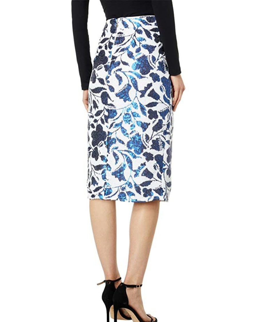 Clothing Kate Spade New York | Kate Spade New York Skirts Zigzag Floral Sequin Skirt Blueberry