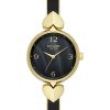 Watches Kate Spade New York | Kate Spade New York Fashion Watches Hollis Black Enamel Stainless Steel Bangle Watch Ksw1563 Gold