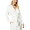 Clothing Kate Spade New York | Kate Spade New York Sleepwear Fashion Embossed Logo Plush Wrap Robe White Spade Heart