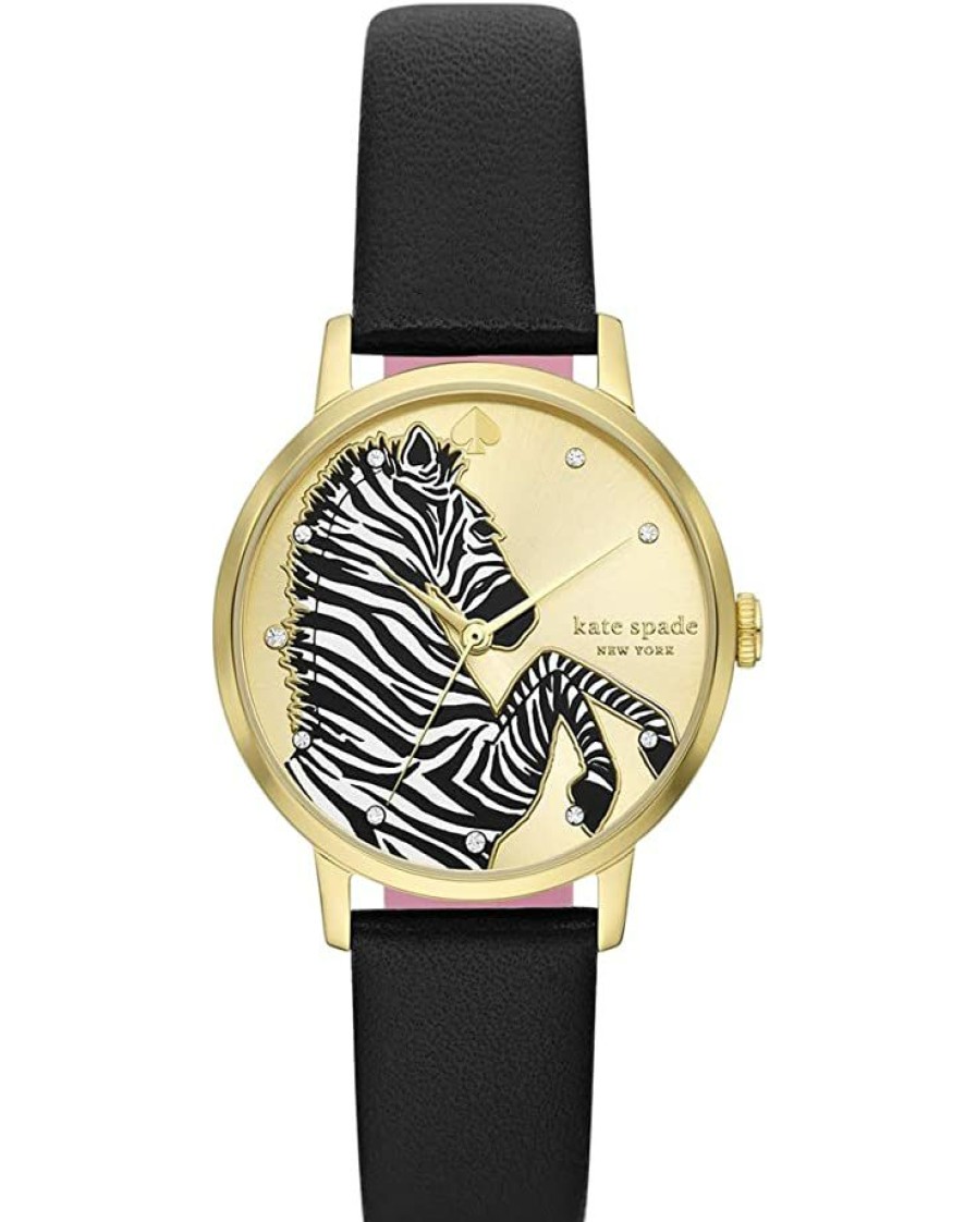 Watches Kate Spade New York | Kate Spade New York Fashion Watches 34 Mm Metro Three Hand Leather Watch Ksw1780 Black