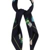 Eyewear Kate Spade New York | Kate Spade New York Scarves House Plants Silk Bandana Squid Ink