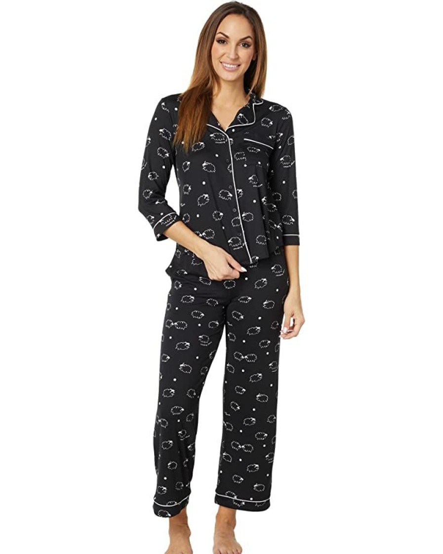 Clothing Kate Spade New York | Kate Spade New York Sleepwear Fashion 3/4 Sleeve Long Pj Set Counting Sheep