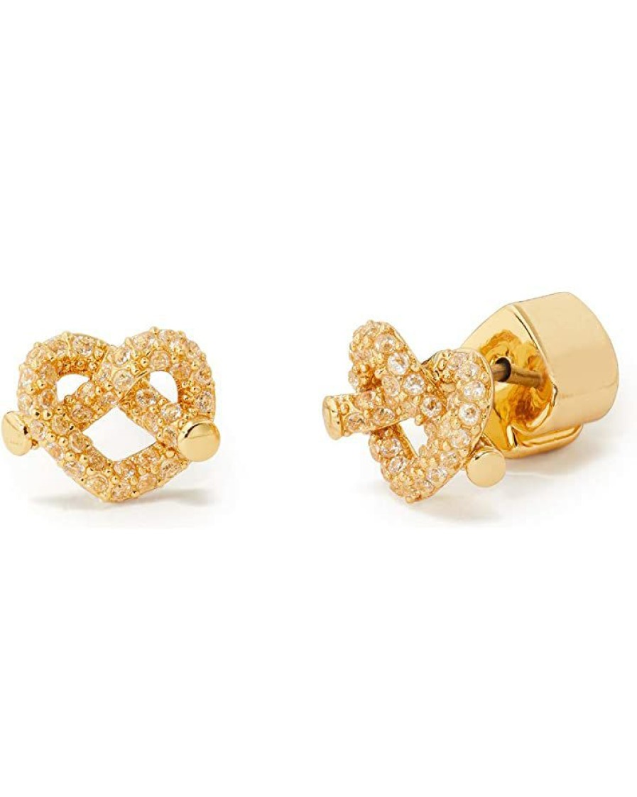 Jewelry Kate Spade New York | Kate Spade New York Loves Me Knot Pave Mini Studs Earrings Clear/Gold