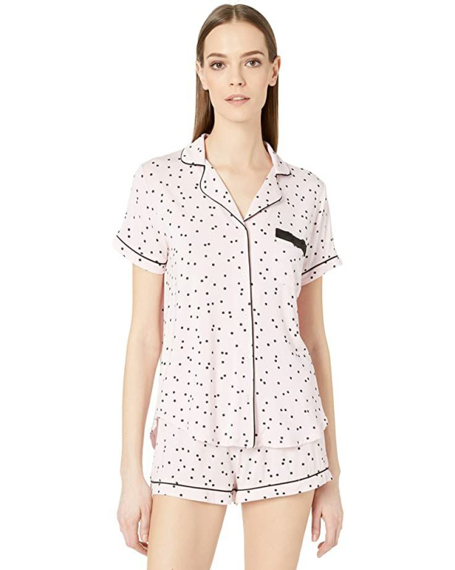 Clothing Kate Spade New York | Kate Spade New York Sleepwear Evergreen Short Pajama Set Scattered Dot Pink