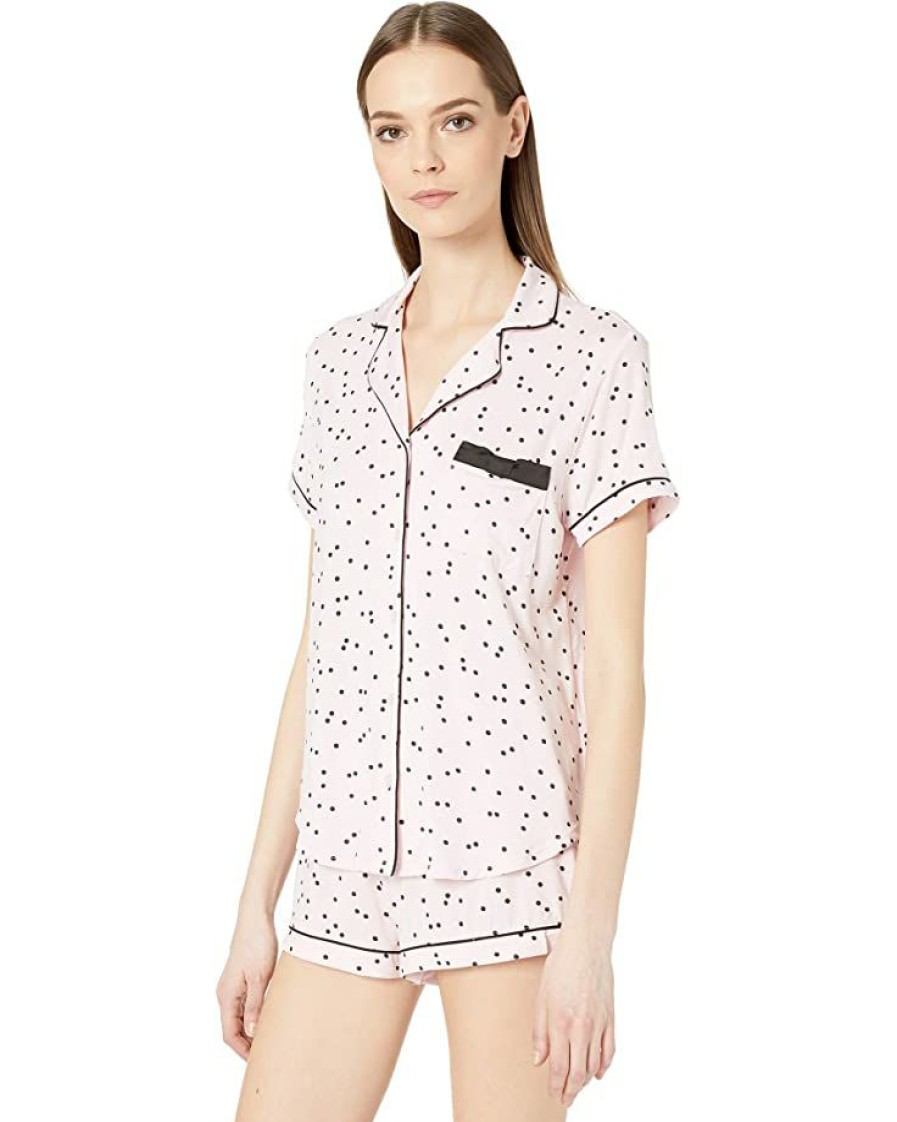 Clothing Kate Spade New York | Kate Spade New York Sleepwear Evergreen Short Pajama Set Scattered Dot Pink