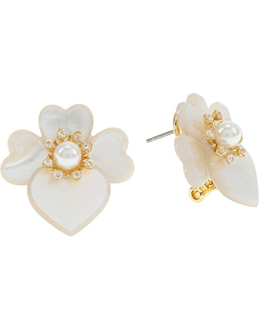 Jewelry Kate Spade New York | Kate Spade New York Precious Pansy Statement Studs Earrings White Multi/Gold