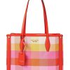 Bags Kate Spade New York | Kate Spade New York Handbags Market Madras Woven Fabric Medium Tote Pink Multi