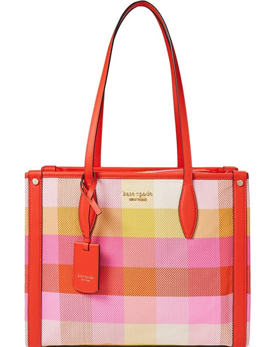 Bags Kate Spade New York | Kate Spade New York Handbags Market Madras Woven Fabric Medium Tote Pink Multi