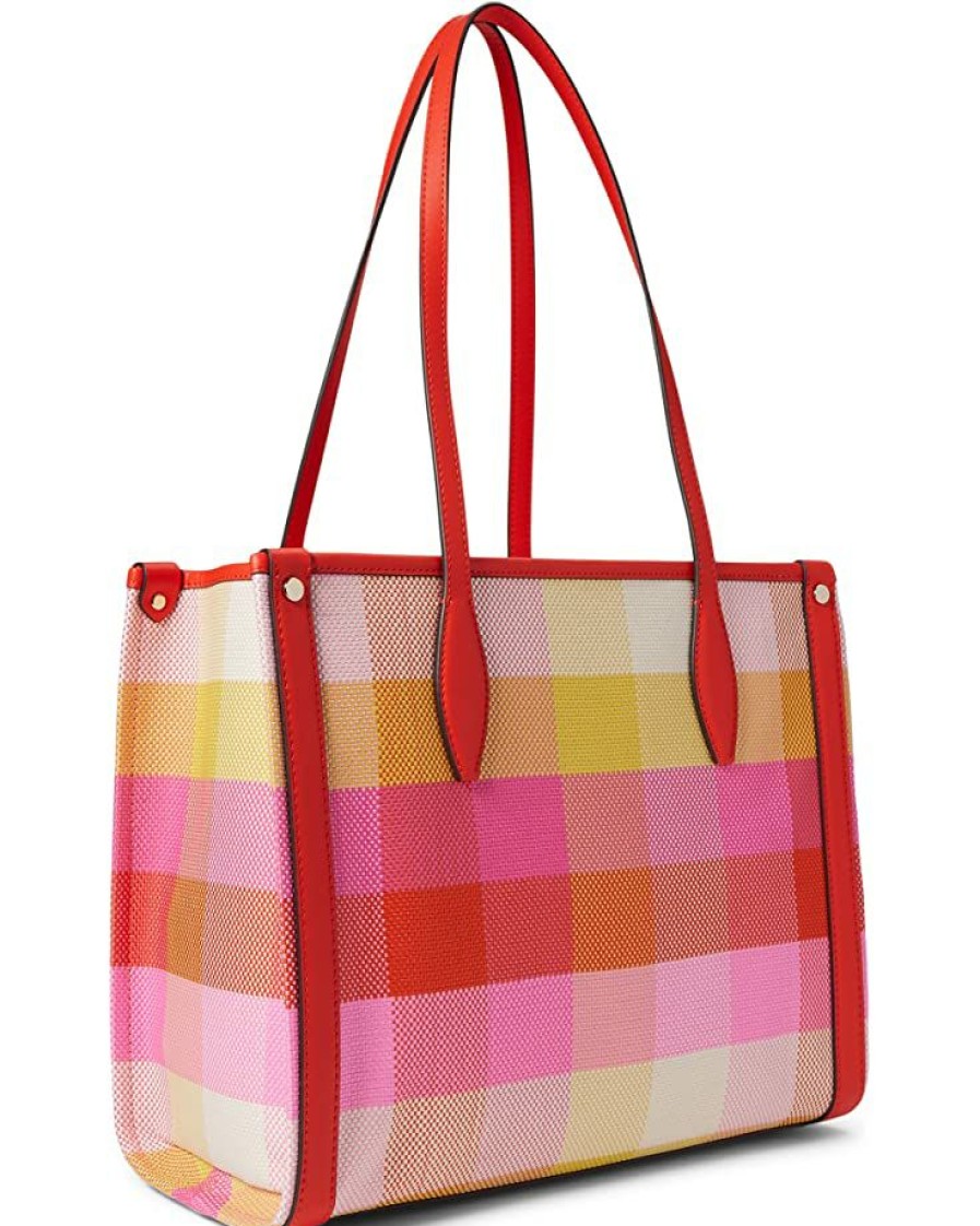 Bags Kate Spade New York | Kate Spade New York Handbags Market Madras Woven Fabric Medium Tote Pink Multi