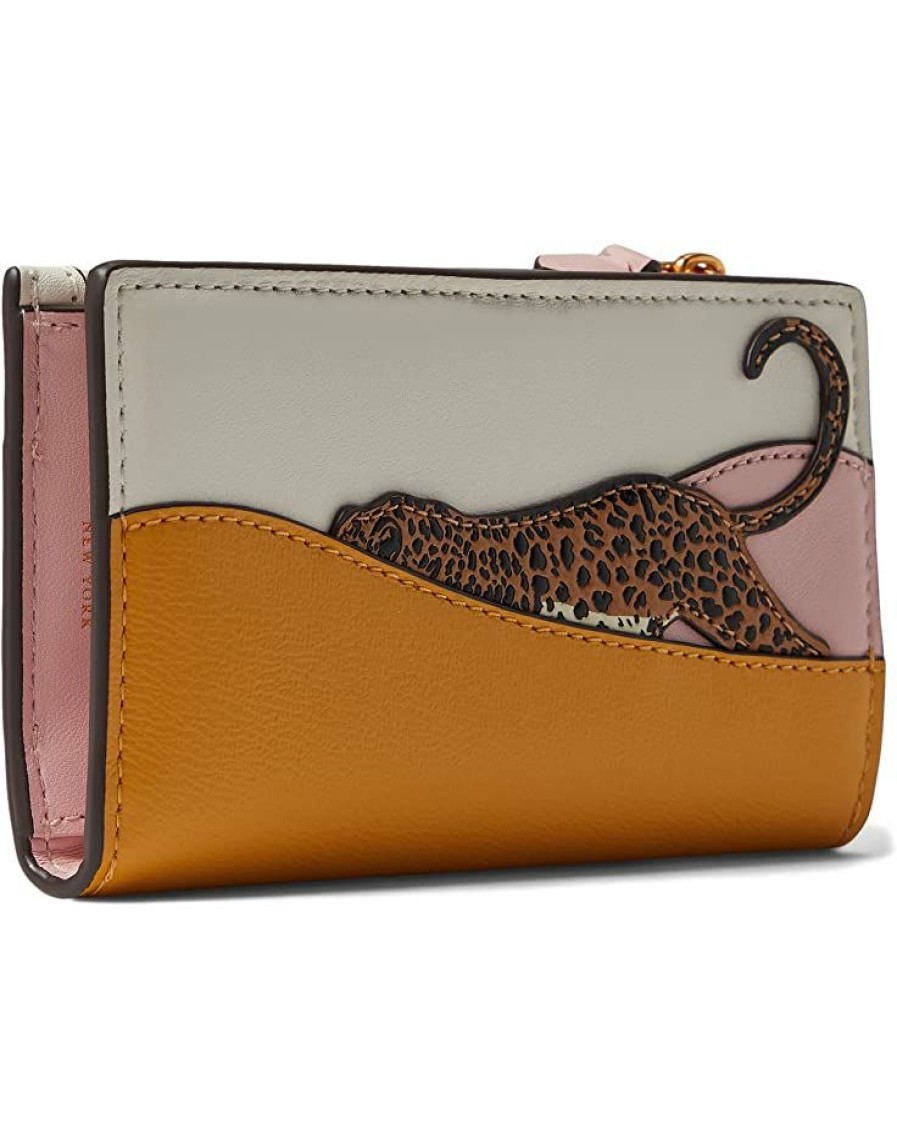 Bags Kate Spade New York | Kate Spade New York Wallets Lucy Leopard Applique Saffiano Leather Small Slim Bifold Wallet Wild Senna Multi