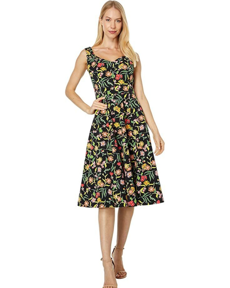 Clothing Kate Spade New York | Kate Spade New York Dresses Rooftop Garden Floral Grace Dress Black Multi