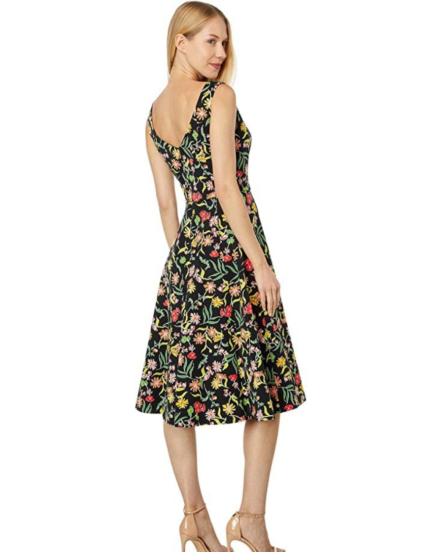 Clothing Kate Spade New York | Kate Spade New York Dresses Rooftop Garden Floral Grace Dress Black Multi