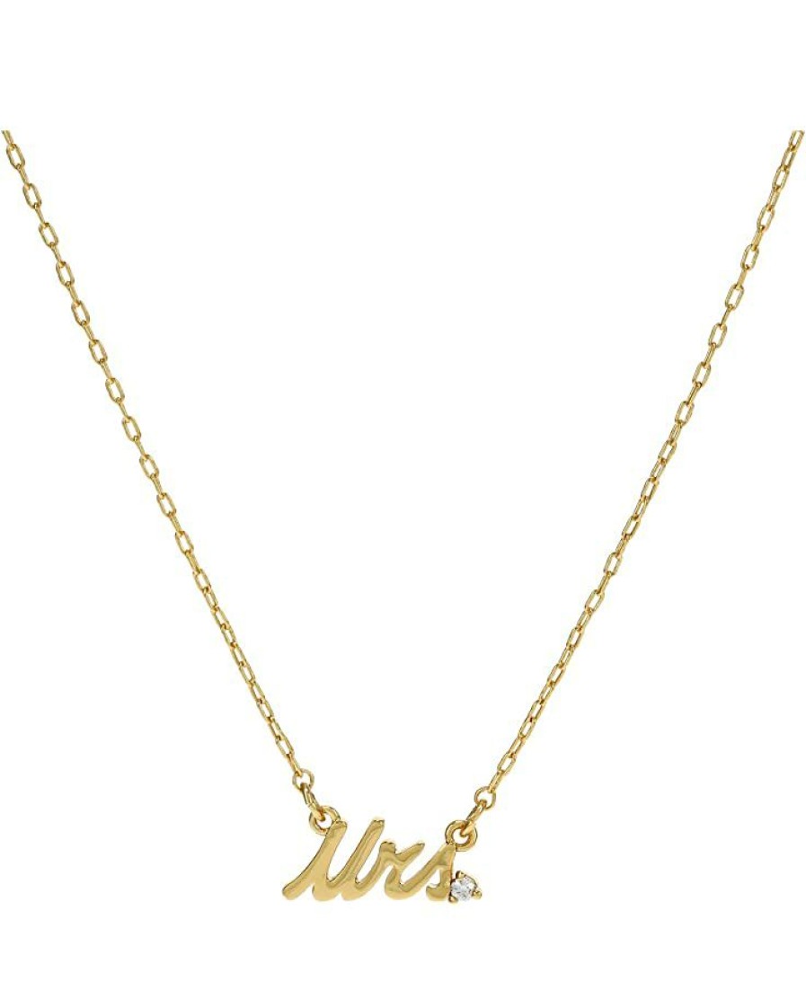 Jewelry Kate Spade New York | Kate Spade New York Necklaces Say Yes Mrs. Necklace Clear/Gold