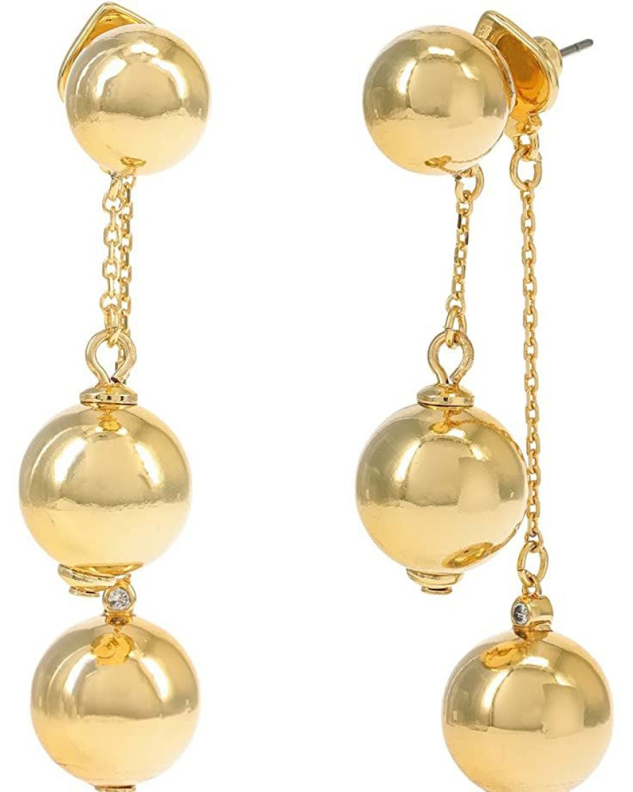 Jewelry Kate Spade New York | Kate Spade New York Have A Ball Front To Back Linear Earrings Gold