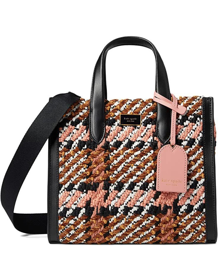 Bags Kate Spade New York | Kate Spade New York Handbags Manhattan Plaid Chunky Woven Fabric Small Tote Dancer Pink Multi