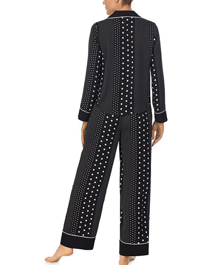 Clothing Kate Spade New York | Kate Spade New York Sleepwear Long Sleeve Pajama Black Stripe