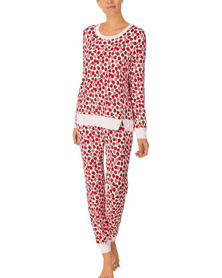 Clothing Kate Spade New York | Kate Spade New York Sleepwear Long Sleeve Joggers Pj Set Wildberry Toss