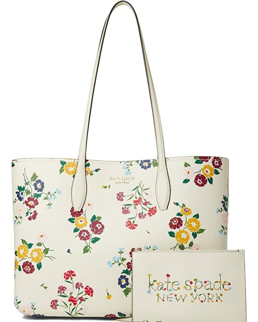 Bags Kate Spade New York | Kate Spade New York Handbags All Day Bouquet Toss Printed Pvc Large Tote Halo White Multi