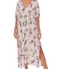 Clothing Kate Spade New York | Kate Spade New York Sleepwear Fashion Charm Caftan Jumping Leopard