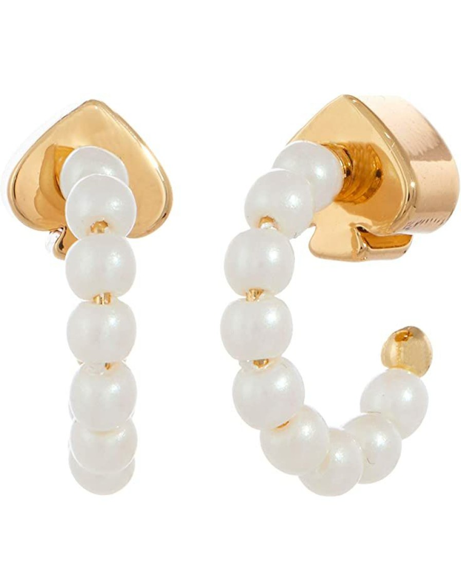 Jewelry Kate Spade New York | Kate Spade New York Tiny Twinkles Mini Pearl Huggies Earrings Cream/Gold