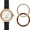 Watches Kate Spade New York | Kate Spade New York Fashion Watches Morningside Three Hand Genuine Leather Watch Ksw1717Set Black