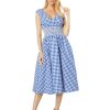 Clothing Kate Spade New York | Kate Spade New York Dresses Gingham Smocked Waist Dress Blueberry