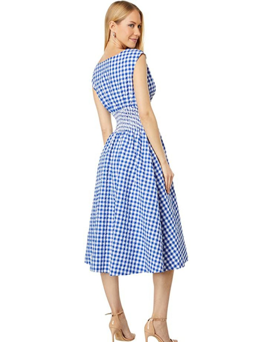 Clothing Kate Spade New York | Kate Spade New York Dresses Gingham Smocked Waist Dress Blueberry