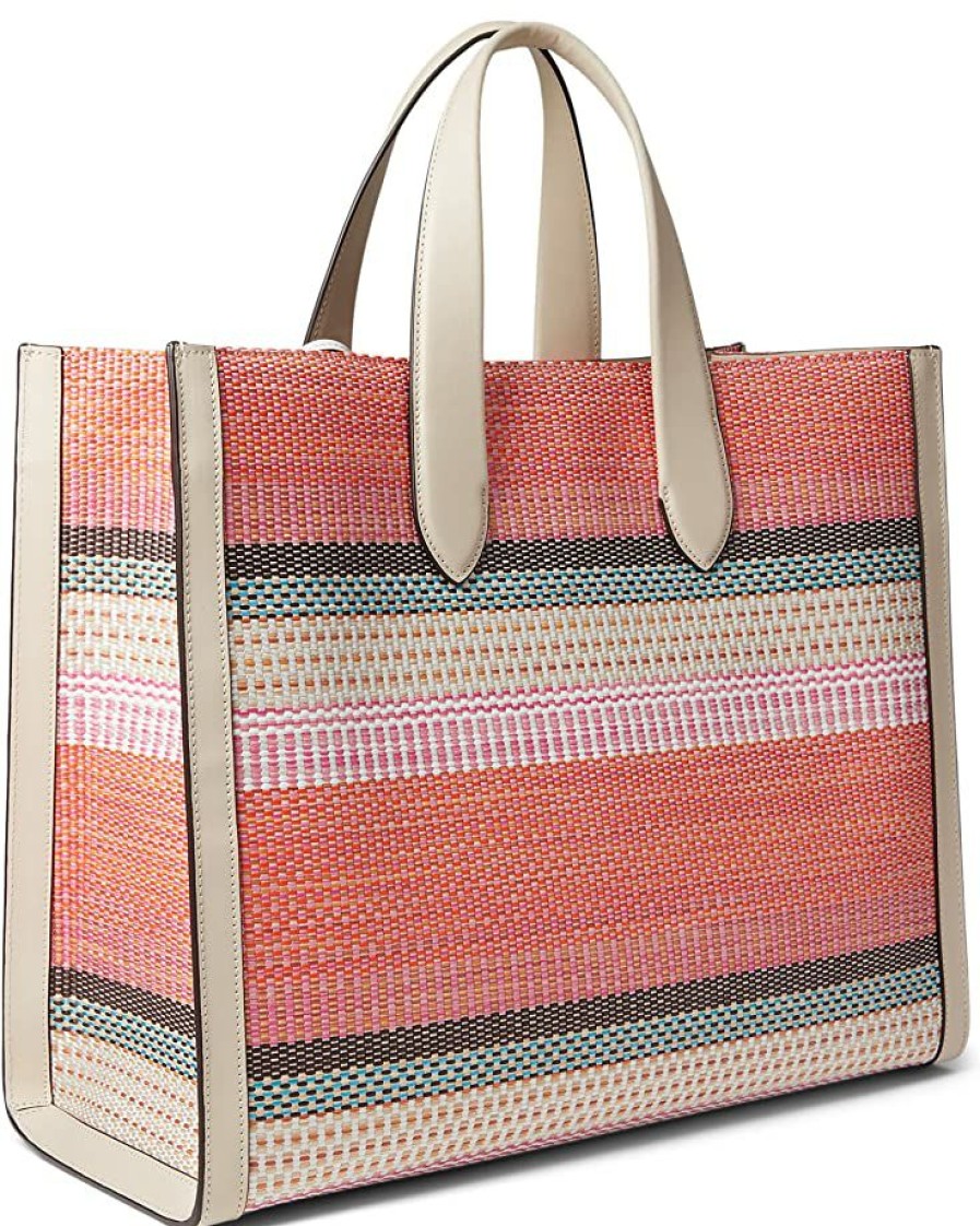 Bags Kate Spade New York | Kate Spade New York Handbags Manhattan Woven Striped Fabric Large Tote Pink Multi