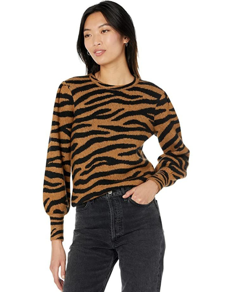 Clothing Kate Spade New York | Kate Spade New York Sweaters Tiger Stripes Dream Sweater Light Chestnut