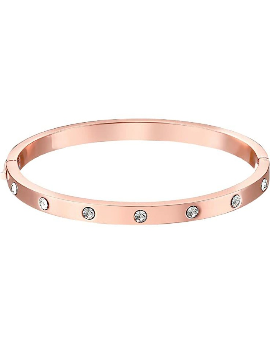 Jewelry Kate Spade New York | Kate Spade New York Bracelets Set In Stone Hinged Bangle Clear/Rose Gold