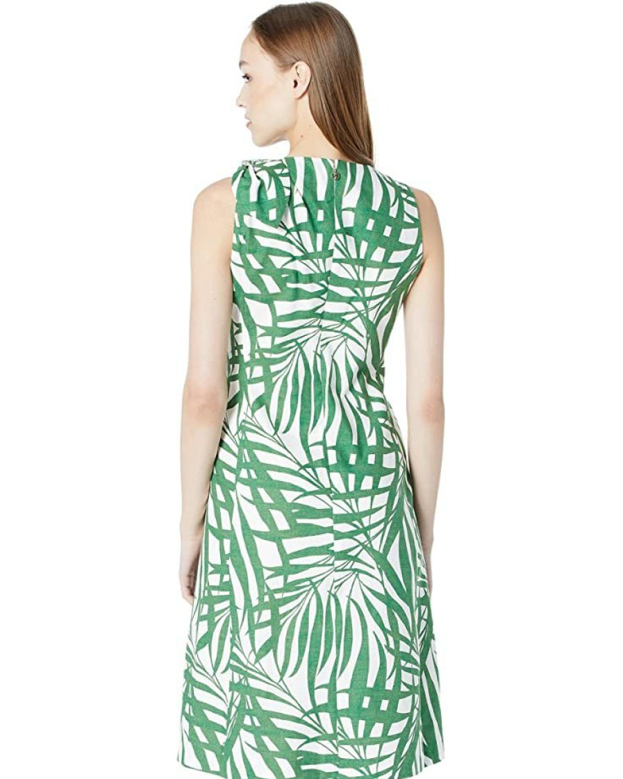 Clothing Kate Spade New York | Kate Spade New York Dresses Palm Fronds Knot Shoulder Dress Bitter Greens