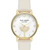 Watches Kate Spade New York | Kate Spade New York Fashion Watches 34 Mm Metro Three Hand Leather Watch Ksw1779 White