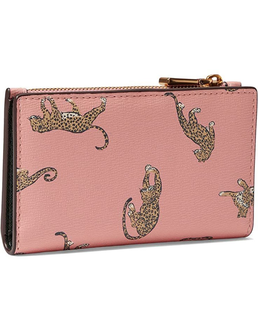 Bags Kate Spade New York | Kate Spade New York Wallets Morgan Leopard Printed Saffiano Leather Small Slim Bifold Wallet Dancer Pink