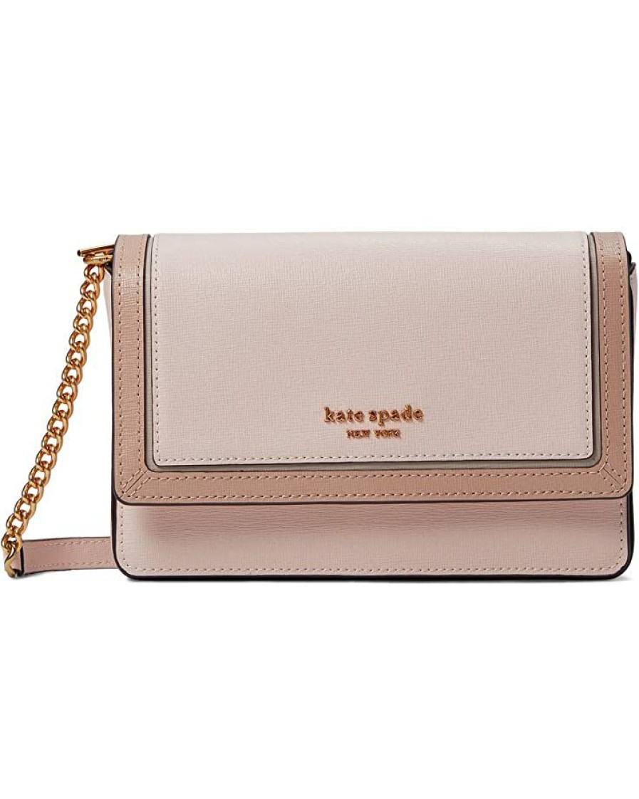 Bags Kate Spade New York | Kate Spade New York Handbags Morgan Color-Blocked Saffiano Leather Flap Chain Wallet Pale Dogwood Multi